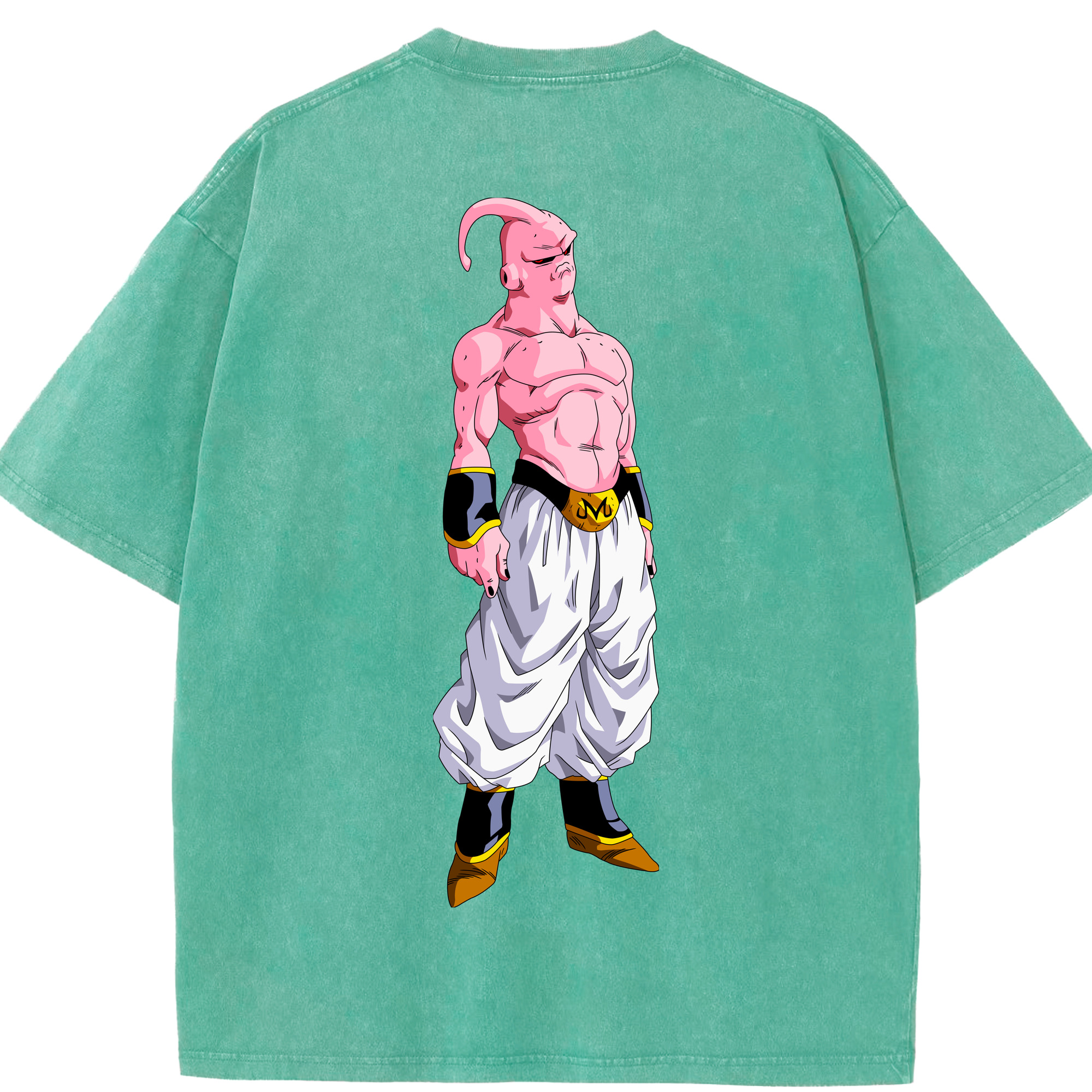 （画像用） ドラゴンボール 魔人ブウ DRAGON BALL Majin Buu 綿100% ヴィンテージ風 半袖Tシャツ（背面プリント）